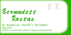bernadett rostas business card